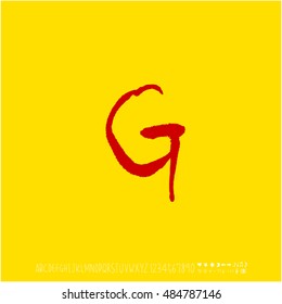 Alphabet & number / handwriting - vector