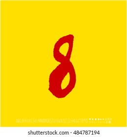 Alphabet & number / handwriting - vector