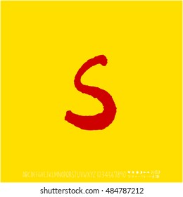 Alphabet & number / handwriting - vector