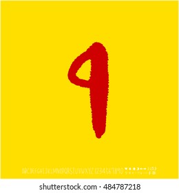 Alphabet & number / handwriting - vector