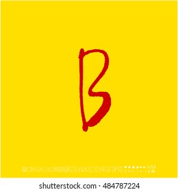 Alphabet & number / handwriting - vector