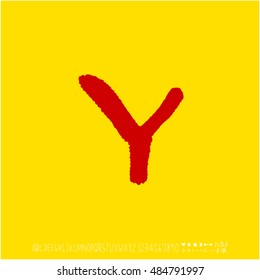Alphabet & number / handwriting - vector