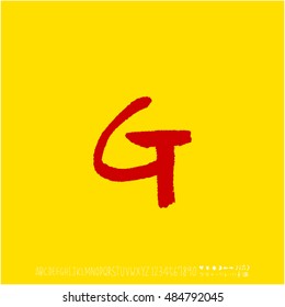 Alphabet & number / handwriting - vector
