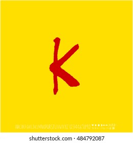 Alphabet & number / handwriting - vector
