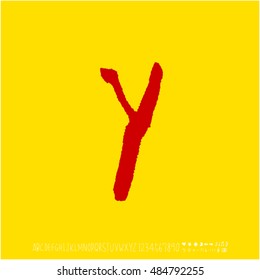 Alphabet & number / handwriting - vector