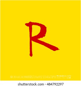 Alphabet & number / handwriting - vector
