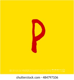 Alphabet & number / handwriting - vector