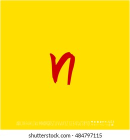 Alphabet & number / handwriting - vector