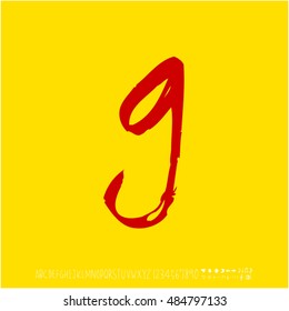 Alphabet & number / handwriting - vector