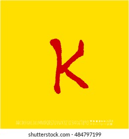 Alphabet & number / handwriting - vector
