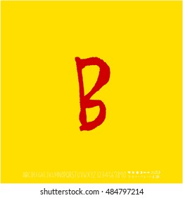 Alphabet & number / handwriting - vector