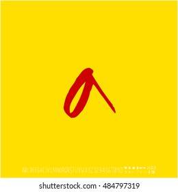 Alphabet & number / handwriting - vector
