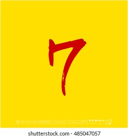 Alphabet & number / handwriting - vector