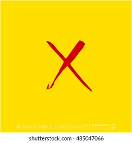 Alphabet & number / handwriting - vector
