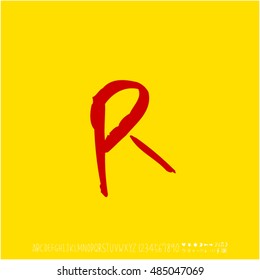 Alphabet & number / handwriting - vector