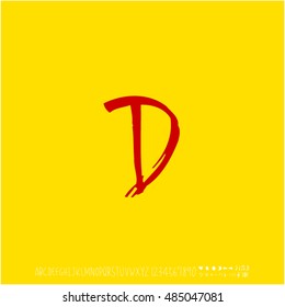 Alphabet & number / handwriting - vector