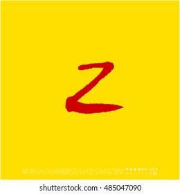 Alphabet & number / handwriting - vector