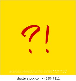 Alphabet & number / handwriting - vector