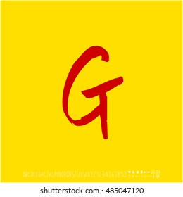 Alphabet & number / handwriting - vector