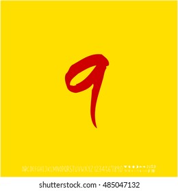 Alphabet & number / handwriting - vector