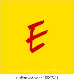 Alphabet & number / handwriting - vector