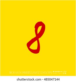 Alphabet & number / handwriting - vector