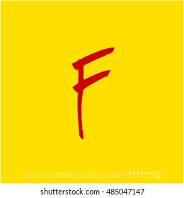 Alphabet & number / handwriting - vector