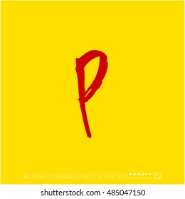 Alphabet & number / handwriting - vector