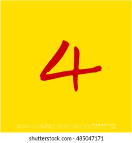 Alphabet & number / handwriting - vector