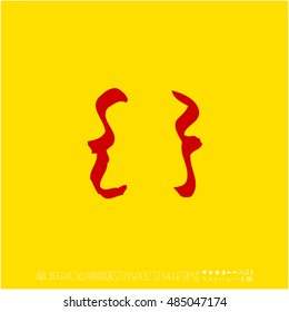 Alphabet & number / handwriting - vector