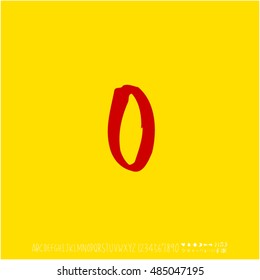 Alphabet & number / handwriting - vector