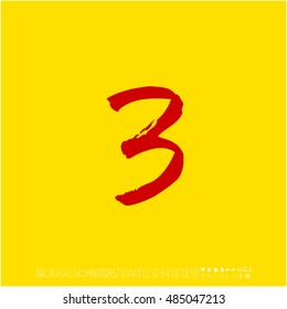 Alphabet & number / handwriting - vector