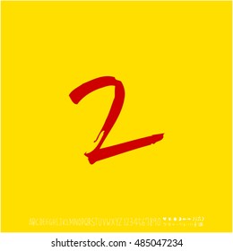 Alphabet & number / handwriting - vector