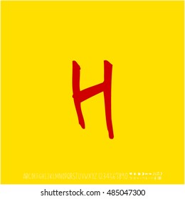 Alphabet & number / handwriting - vector