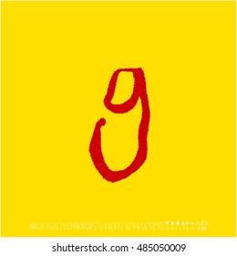 Alphabet & number / handwriting - vector