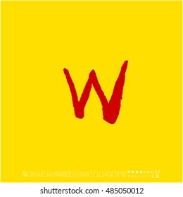 Alphabet & number / handwriting - vector