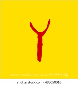 Alphabet & number / handwriting - vector