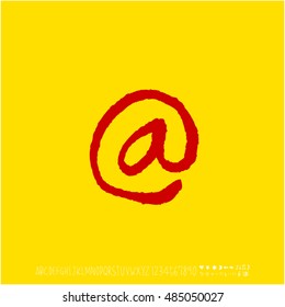 Alphabet & number / handwriting - vector