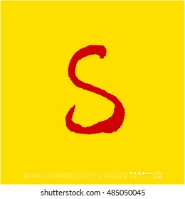 Alphabet & number / handwriting - vector
