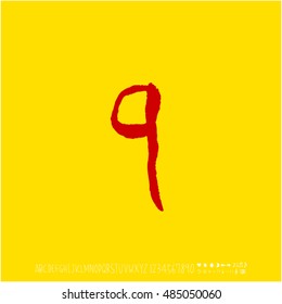 Alphabet & number / handwriting - vector