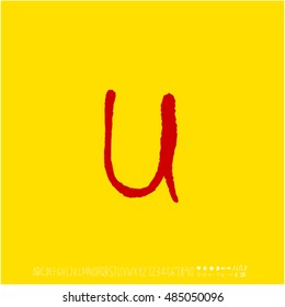 Alphabet & number / handwriting - vector
