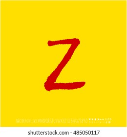 Alphabet & number / handwriting - vector