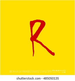 Alphabet & number / handwriting - vector