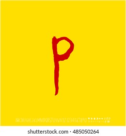 Alphabet & number / handwriting - vector