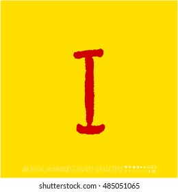 Alphabet & number / handwriting - vector