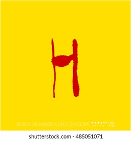 Alphabet & number / handwriting - vector