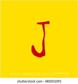 Alphabet & number / handwriting - vector
