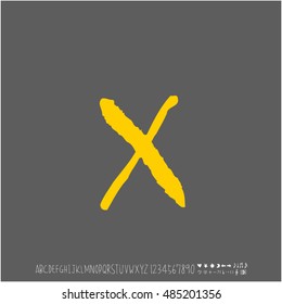 Alphabet & number / handwriting - vector