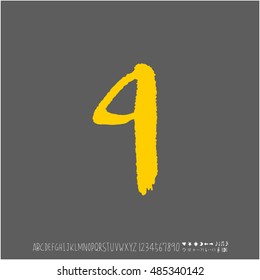 Alphabet & number / handwriting - vector