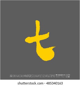 Alphabet & number / handwriting - vector